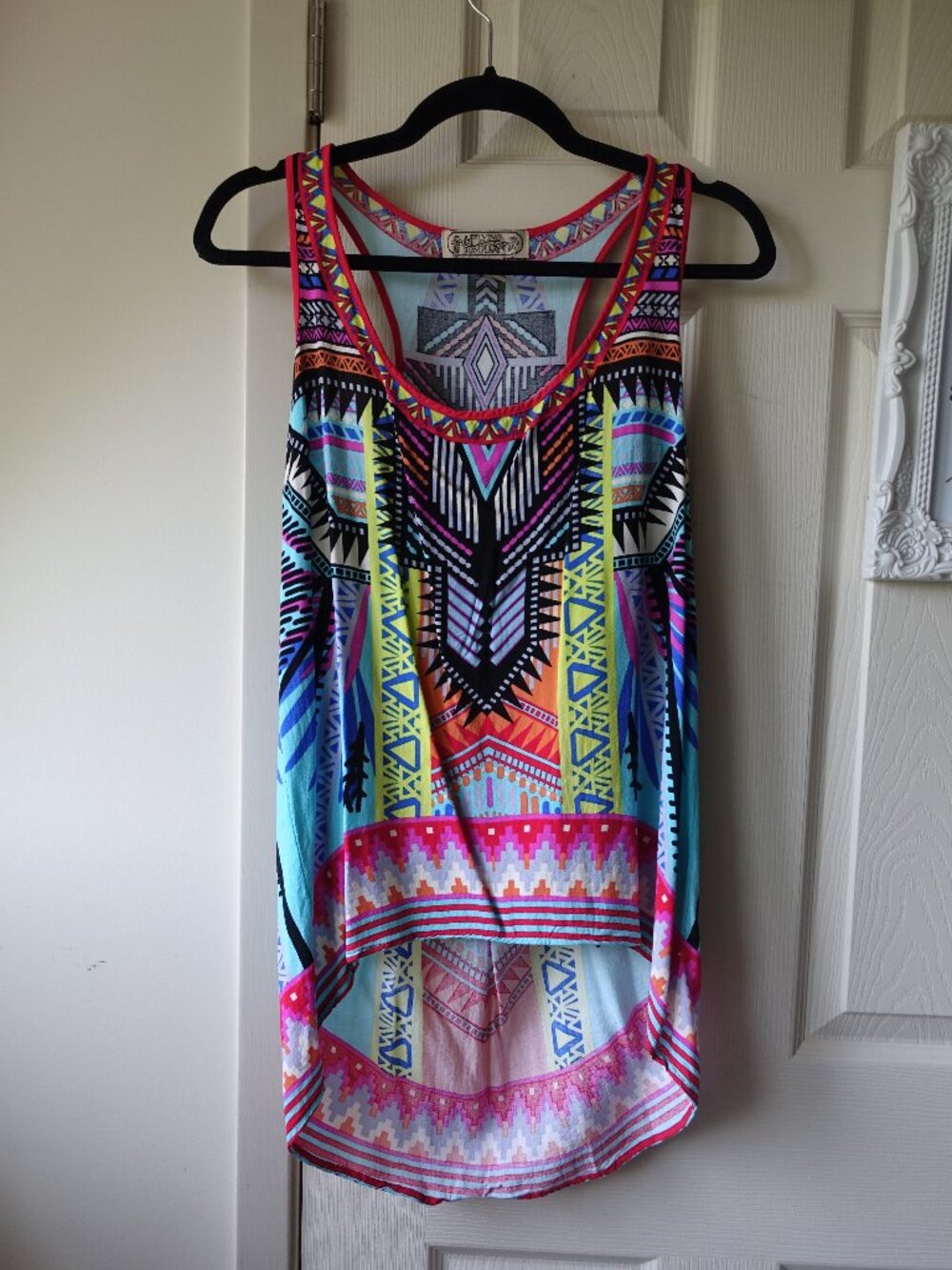 Flying Tomato Multicolor Geometric Print Tank Top
